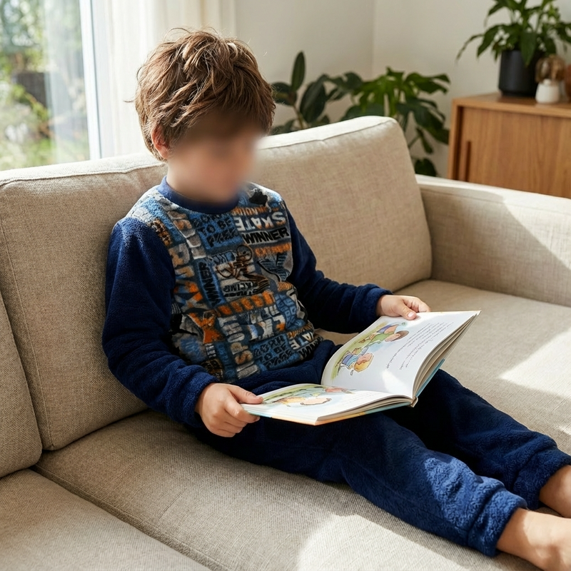 Pyjama Garçon Polaire « SPORT » – Fabriqué en Espagne 🇪🇸