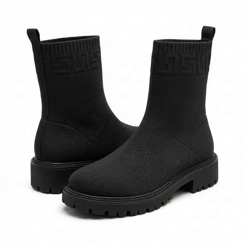 Bottines Femme Noires en Maille – Importées d’Espagne 🇪🇸