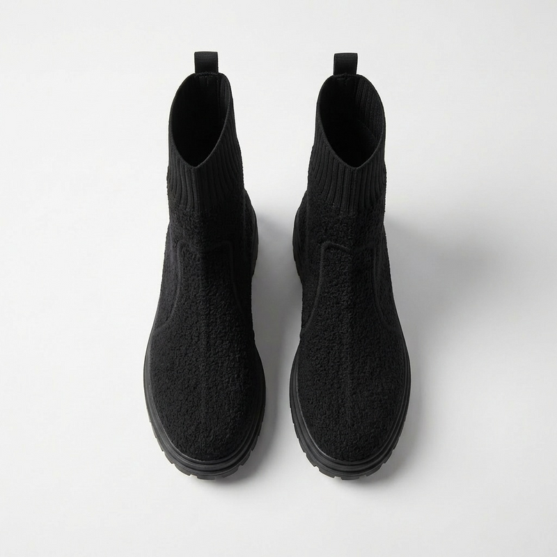 Bottines Femme Noires Style Chaussette – Importées d’Espagne 🇪🇸