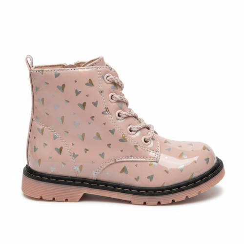 Bottines Fille Roses Motifs Cœurs – Importées d’Espagne 🇪🇸