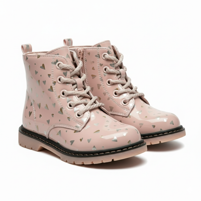 Bottines Enfant Roses Motifs Cœurs – Importées d’Espagne 🇪🇸