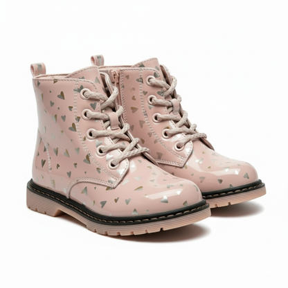 Bottines Enfant Roses Motifs Cœurs – Importées d’Espagne 🇪🇸