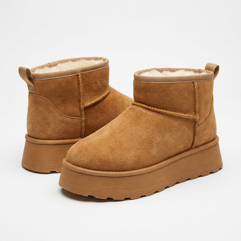 Bottines fourrées camel femme –  Importées d’Espagne 🇪🇸