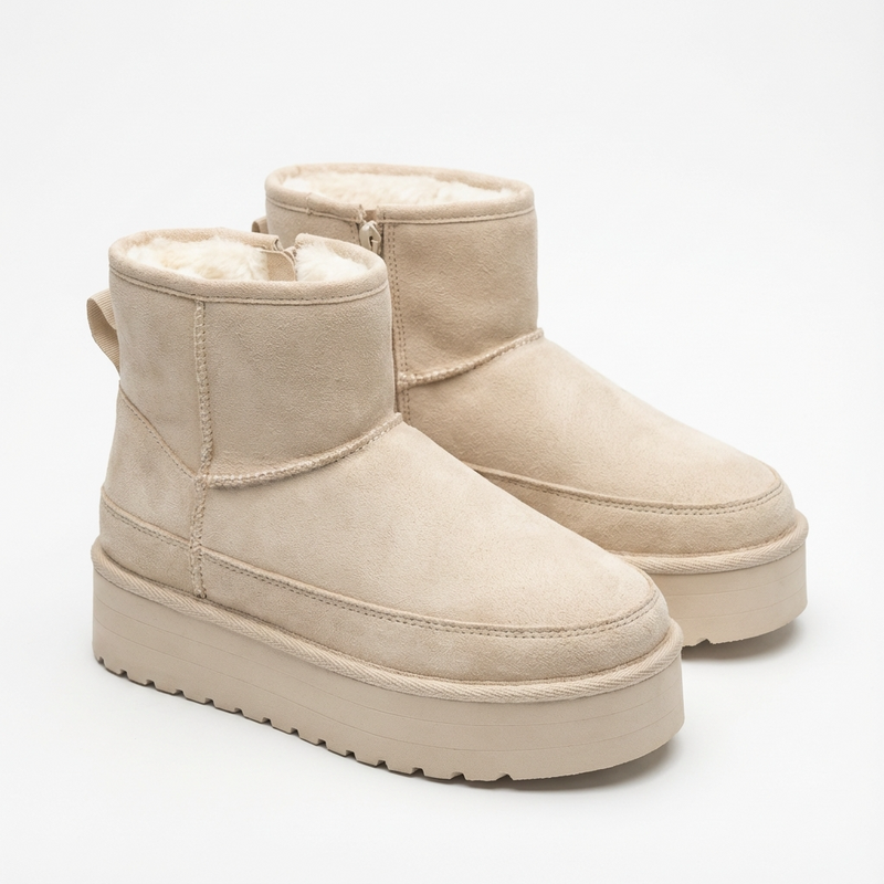 Bottines Fille Crème Fourrées – Importées d’Espagne 🇪🇸