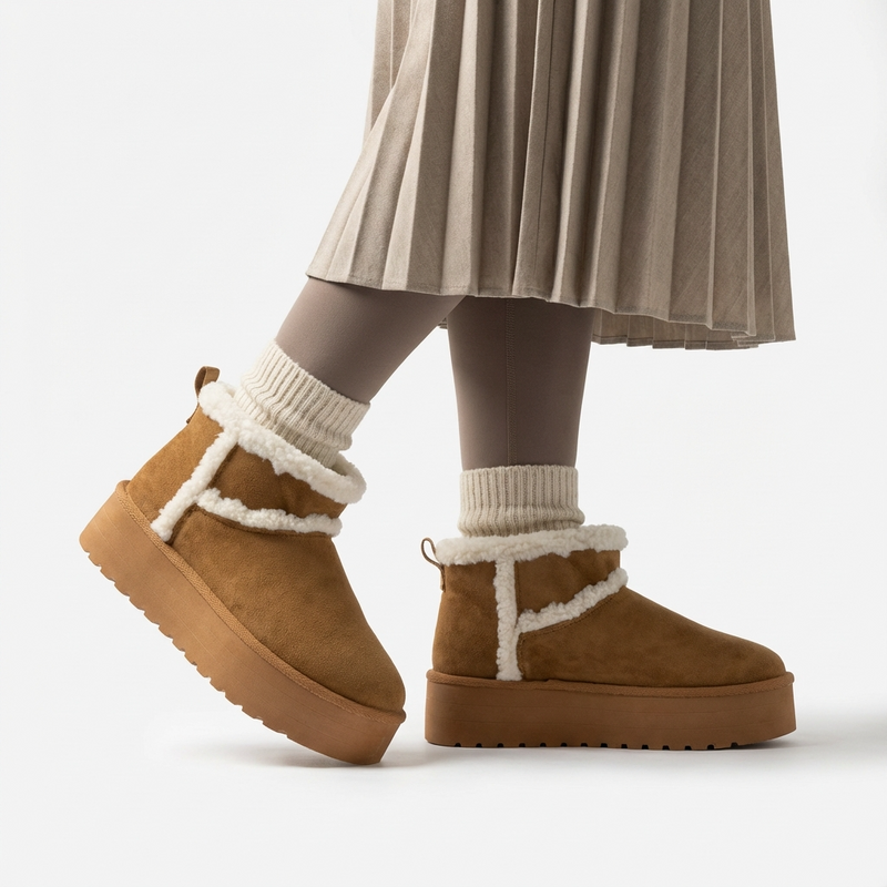 Bottines Camel Fourrées –  Importées d’Espagne 🇪🇸