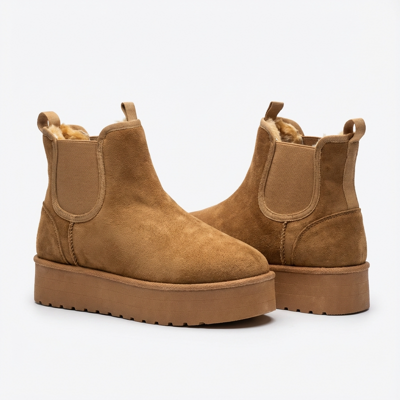 Bottines Camel Fourrées –  Importées d’Espagne 🇪🇸