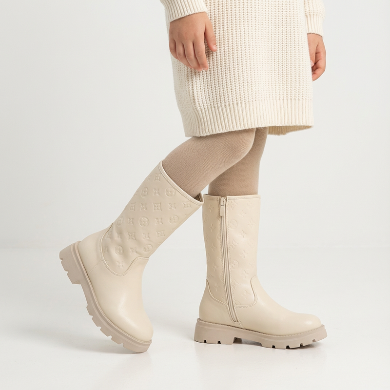 Bottes Fille Tendance Crème – Importées d’Espagne 🇪🇸