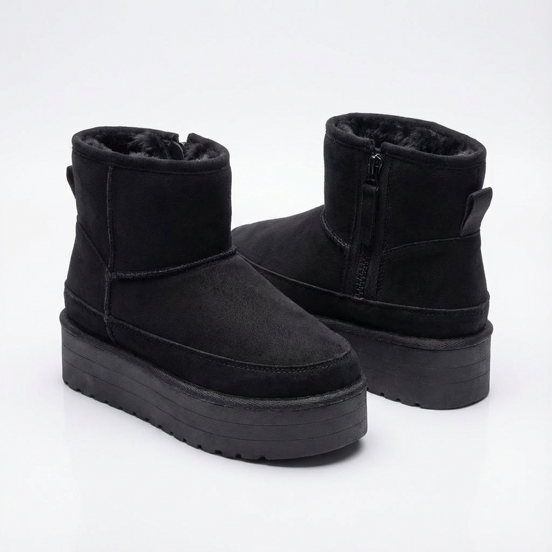 Bottines Fille Noir Fourrées – Importées d’Espagne 🇪🇸