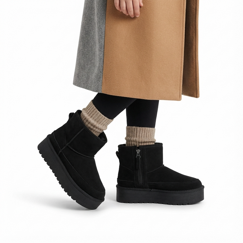 Bottines Fille Noir Fourrées – Importées d’Espagne 🇪🇸