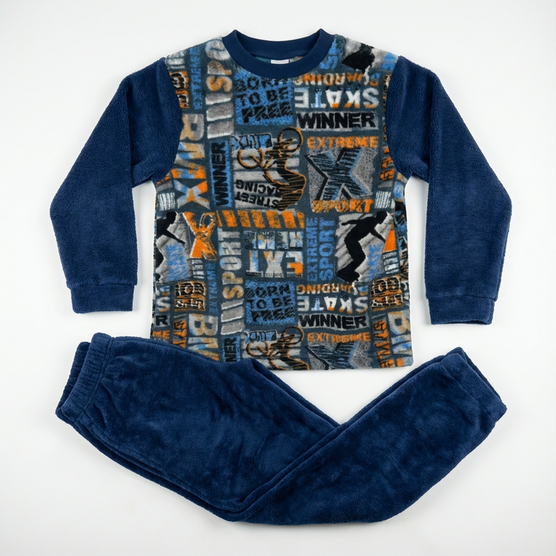 Pyjama Garçon Polaire « SPORT » – Fabriqué en Espagne 🇪🇸