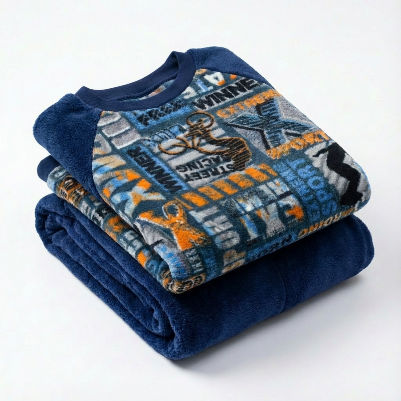 Pyjama Garçon Polaire « SPORT » – Fabriqué en Espagne 🇪🇸