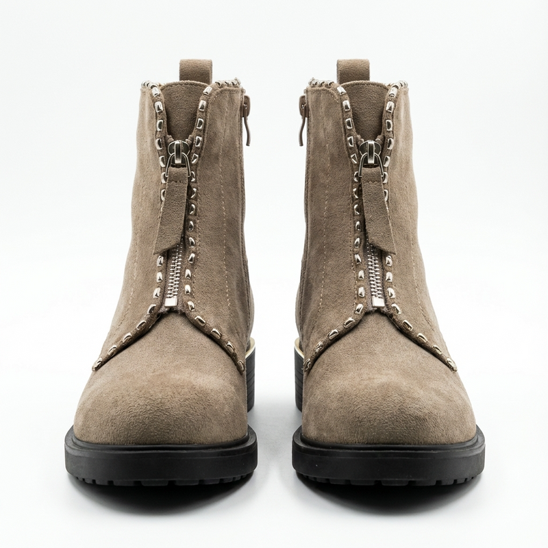 Bottines Femme en Suédine Taupe – Importées d’Espagne 🇪🇸