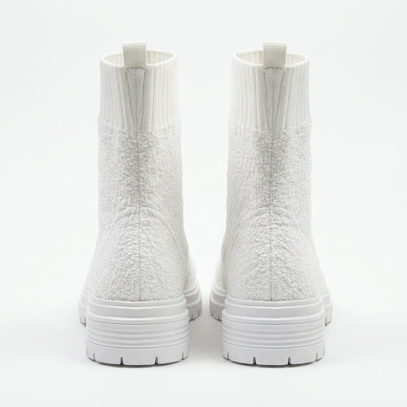 Bottines Femme Blanches Style Chaussette – Importées d’Espagne 🇪🇸