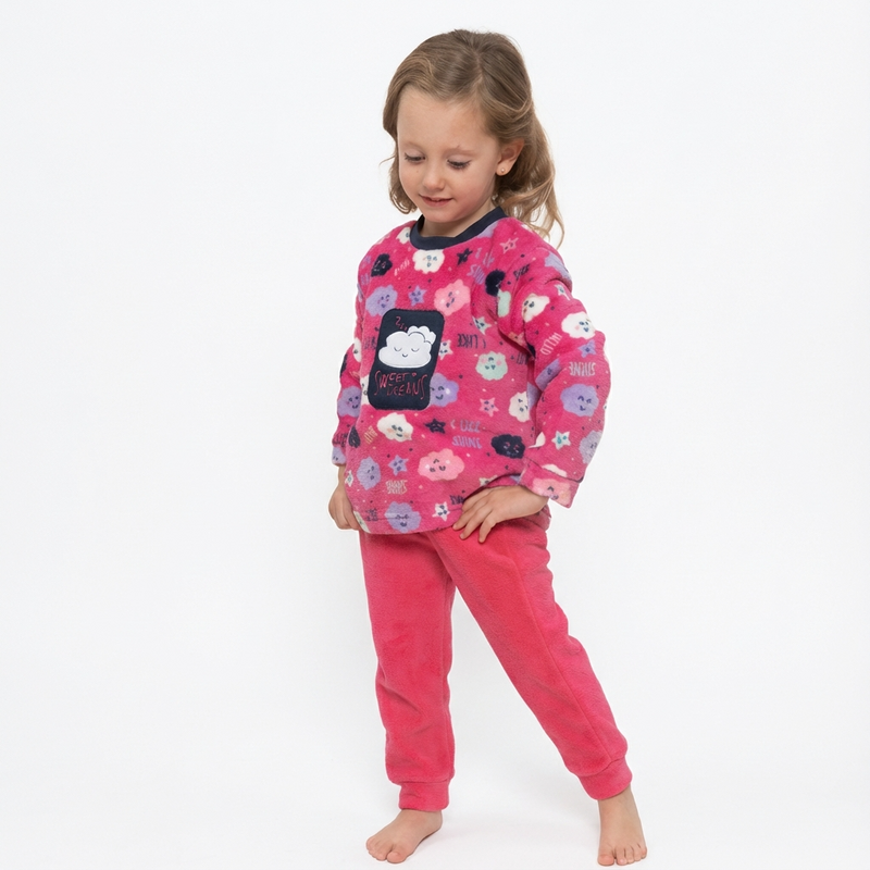 Pyjama Fille Rose Spécial Hiver ❄️ – Ultra Doux | Fabrication Espagnole 🇪🇸