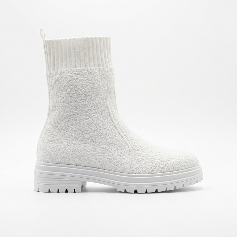 Bottines Femme Blanches Style Chaussette – Importées d’Espagne 🇪🇸