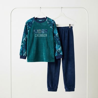Pyjama Garçon Polaire « RIDER CROSSER » – Fabriqué en Espagne 🇪🇸