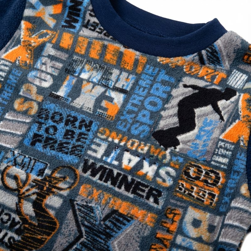 Pyjama Garçon Polaire « SPORT » – Fabriqué en Espagne 🇪🇸