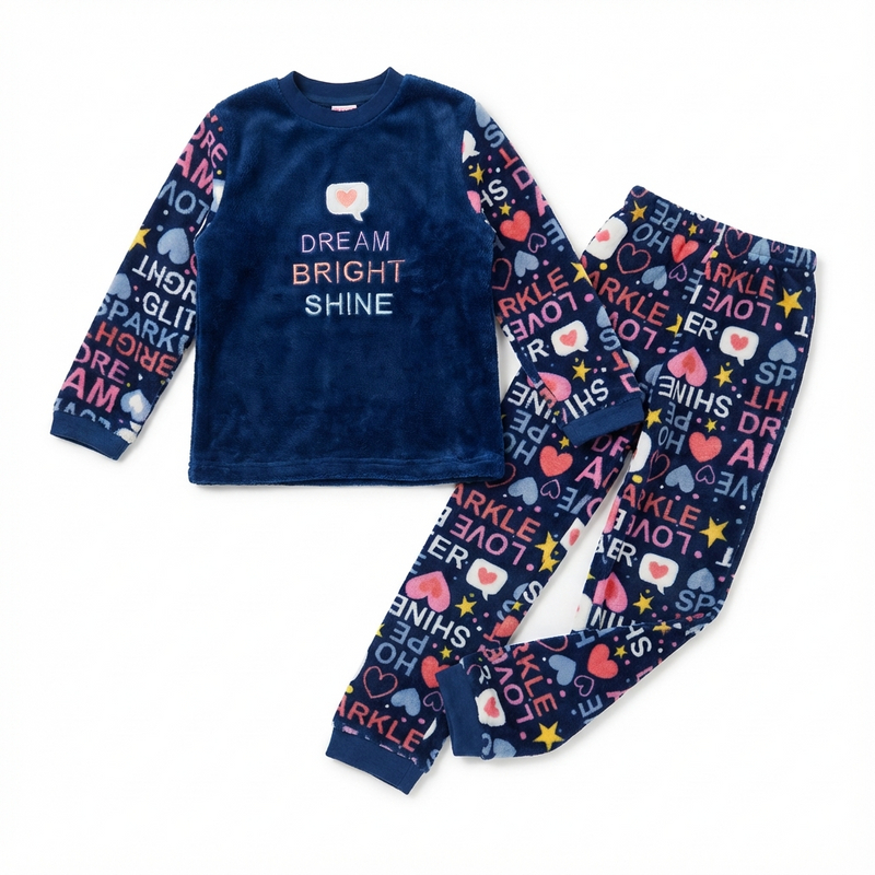 Pyjama Fille Coralina « DREAM BRIGHT SHINE » – Fabriqué en Espagne 🇪🇸
