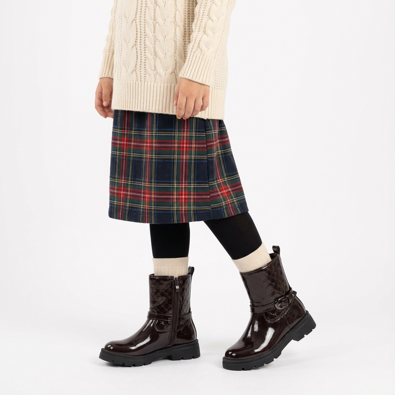 Bottines fille bordeaux foncé – Importées d’Espagne 🇪🇸