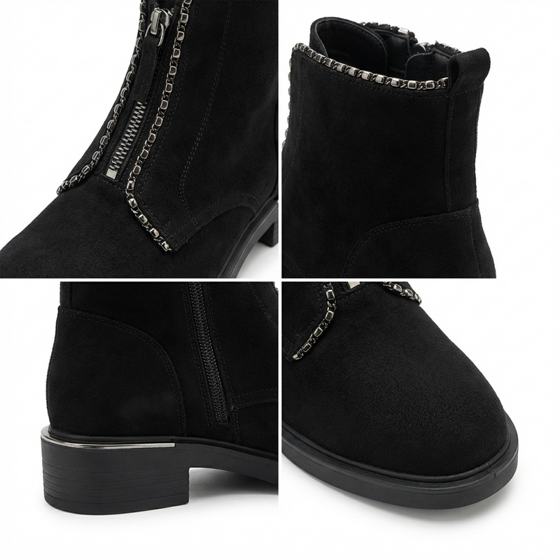 Bottines Femme en Suédine Noir – Importées d’Espagne 🇪🇸