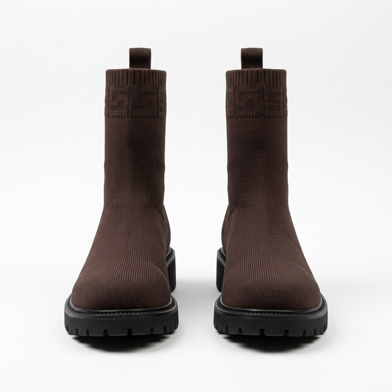 Bottines Femme Marron en Maille – Importées d’Espagne 🇪🇸