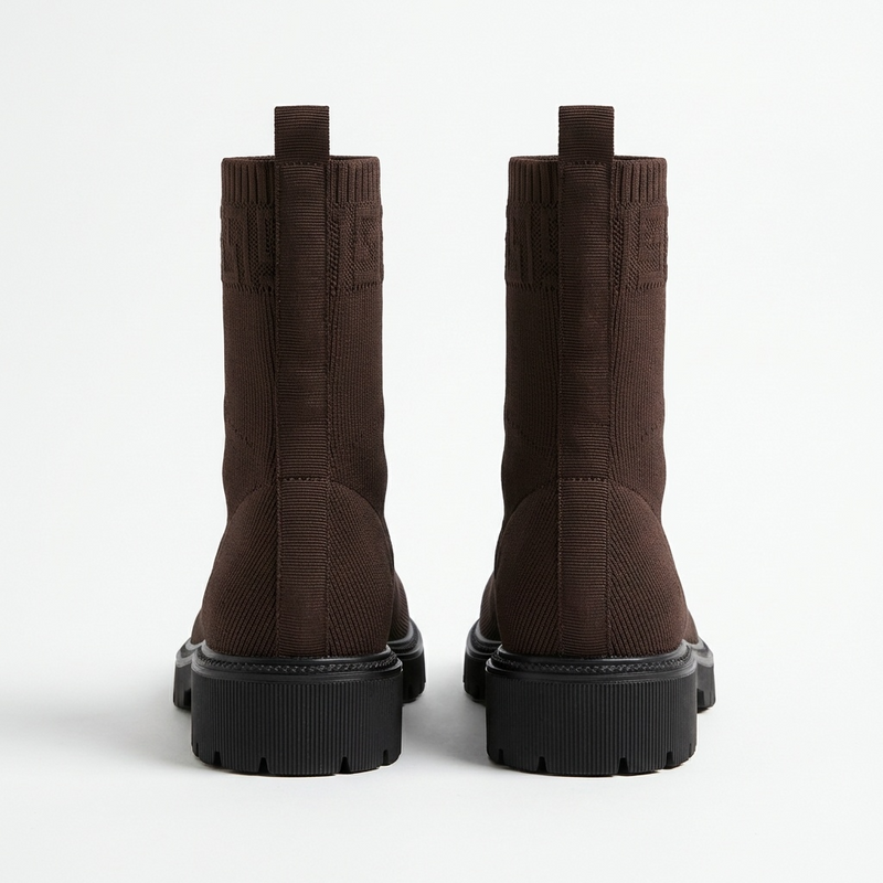 Bottines Femme Marron en Maille – Importées d’Espagne 🇪🇸