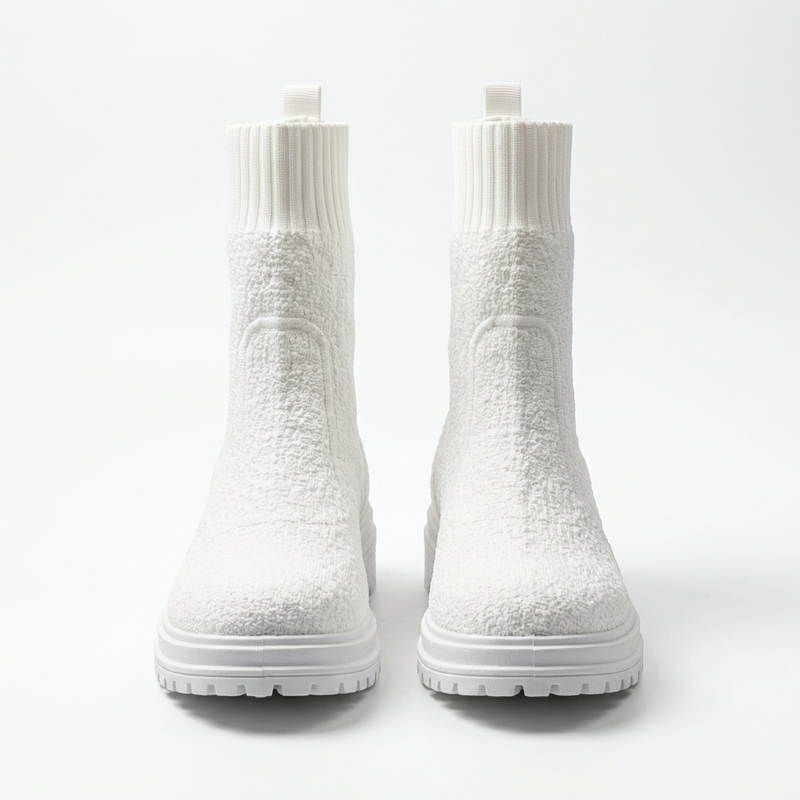 Bottines Femme Blanches Style Chaussette – Importées d’Espagne 🇪🇸