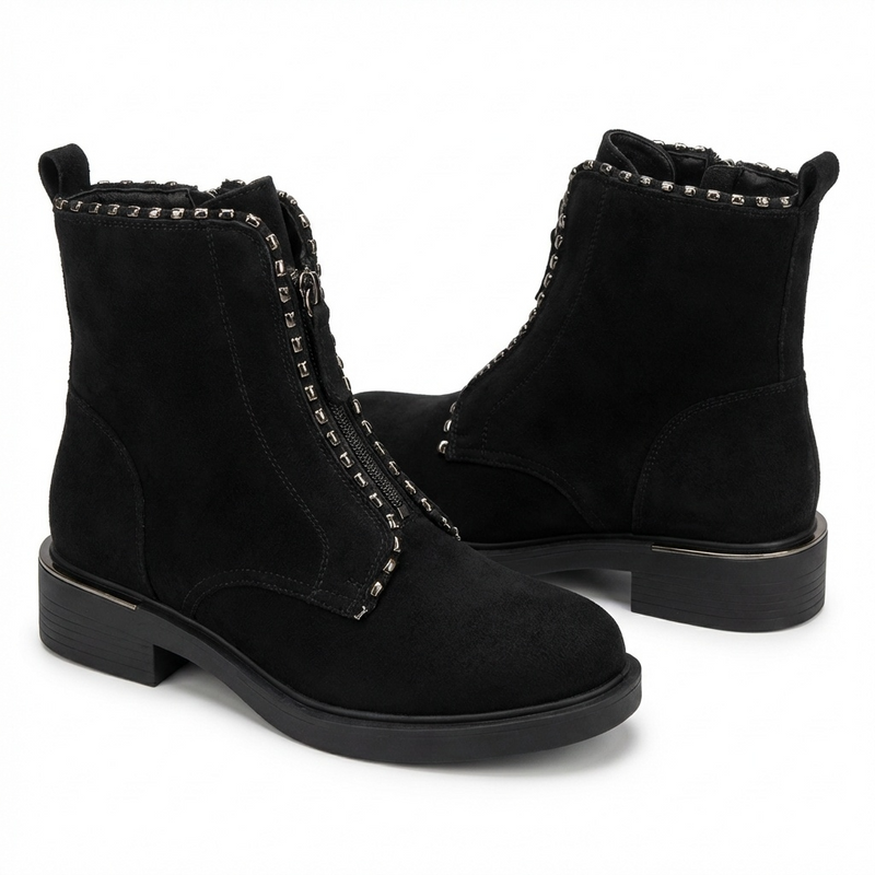 Bottines Femme en Suédine Noir – Importées d’Espagne 🇪🇸