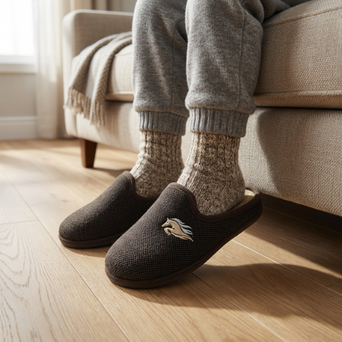 Pantoufles Garçon d’Hiver Marron – Made in Spain 🇪🇸