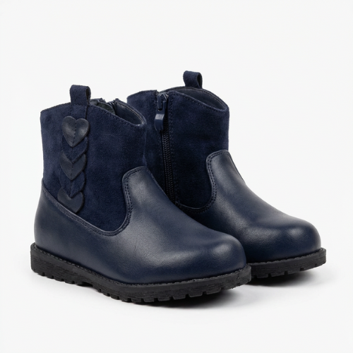 Bottines Fille Bleu Marine Élégantes – Importées d’Espagne 🇪🇸